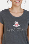 Zivame Graphic Print Cotton Top - Grey Melange — thumbnail 5